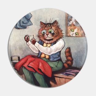 Sewing Tailor Cat Pin