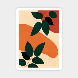 Minimal Mid Century Leaves Branches Magnet