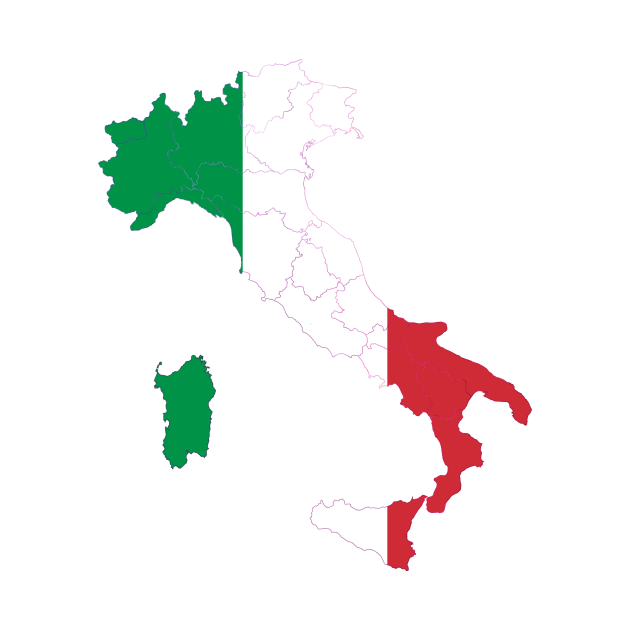 Italy Flag Map by COLOURZONE