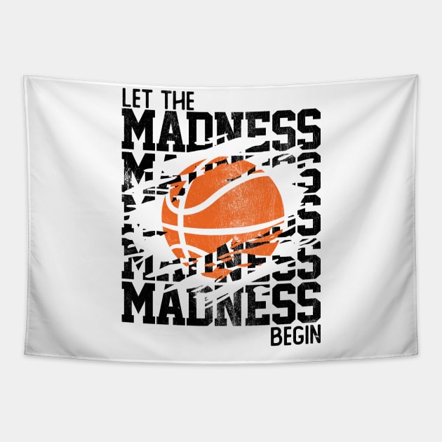 Let The Madness Begin Stacked Words Tapestry by DetourShirts