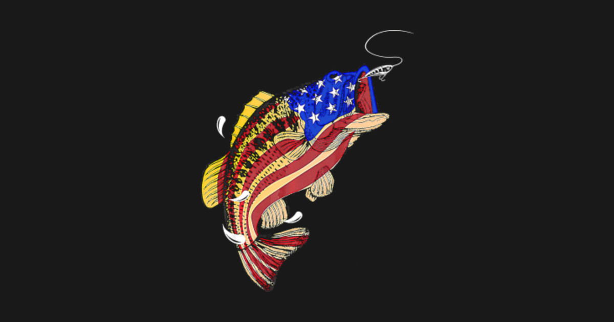 Bass Fishing 4th Of July Shirt Gifts American Flag Fish