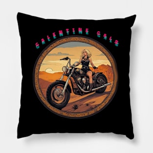 Galentines gal sunset desert ride Pillow