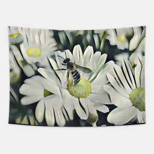 🌼🐝 Buzzing Through White Blossom Fields 🌸✨ Tapestry