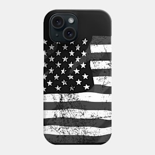 Black and white American flag Phone Case