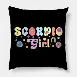 Scorpio Girl Zodiac Birthday Pillow