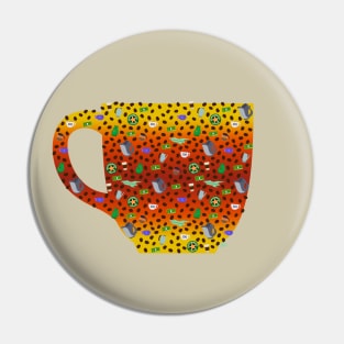 100 Cups of Coffee (Shape) Pin