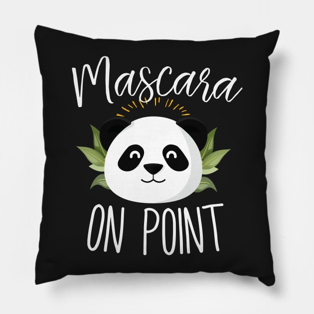 Panda Mascara on Point Pillow by Eugenex