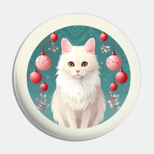 Turkish Angora Cat Xmas Ornament, Love Cats by Pin