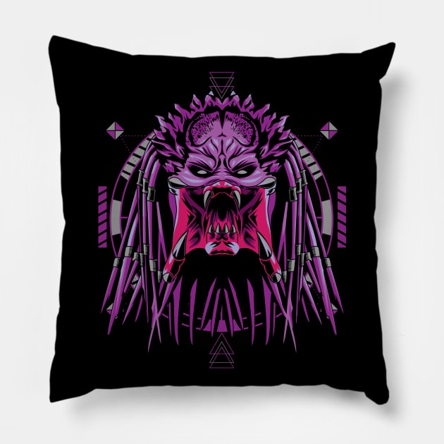 predator mask Pillow by SHINIGAMII