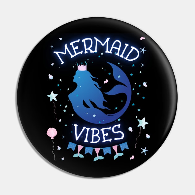 Mermaid Vibes Magical Beach Lovers Pin by AimArtStudio
