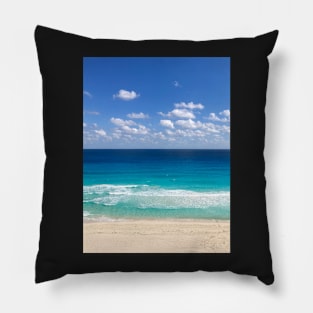 Sky, Ocean and Beach in Cancun Pillow