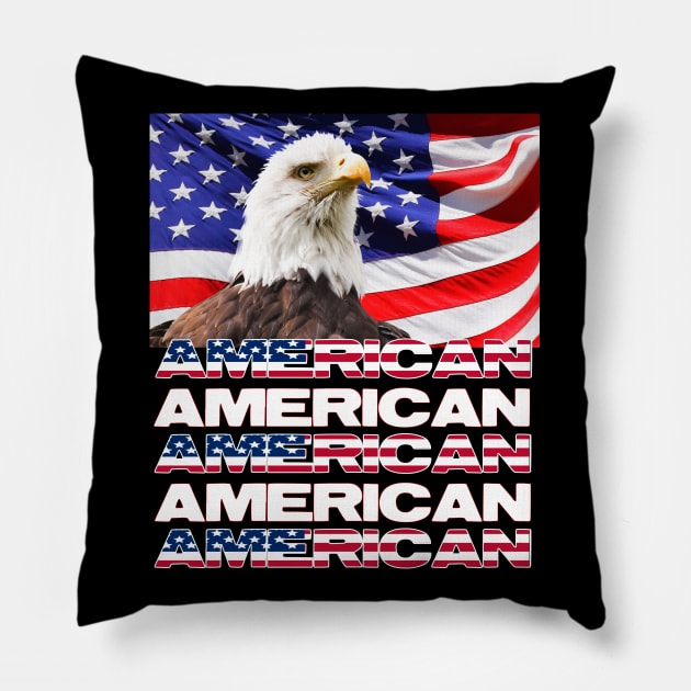 Eagle USA Patriotic American - 4th July - Independence Day Pillow by BigRaysTShirts