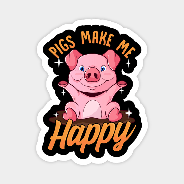 Pigs Make Me Happy Adorable Piglet Magnet by theperfectpresents