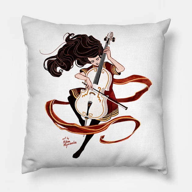 The Cellist Wanderer - Journey Music Tribute Pillow by illumillu