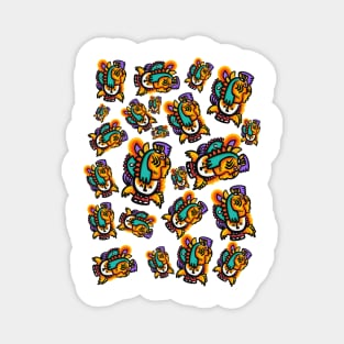 African Graffiti Creatures Pattern Magnet