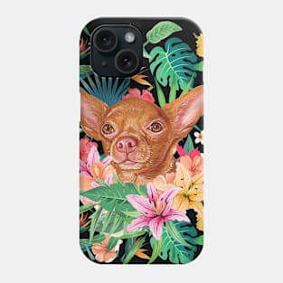 Tropical Short Haired Red Chihuahua Phone Case