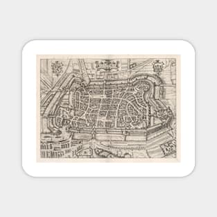 Old Luneberg Germany Map (1597) Vintage Lumborg Town & Street Atlas Magnet