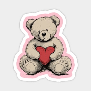 Cute Teddy Bear. Valentine's Day Gift Magnet