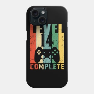 Vintage 14th Wedding Anniversary Level 14 Complete Video Gamer Birthday Gift Ideas Phone Case