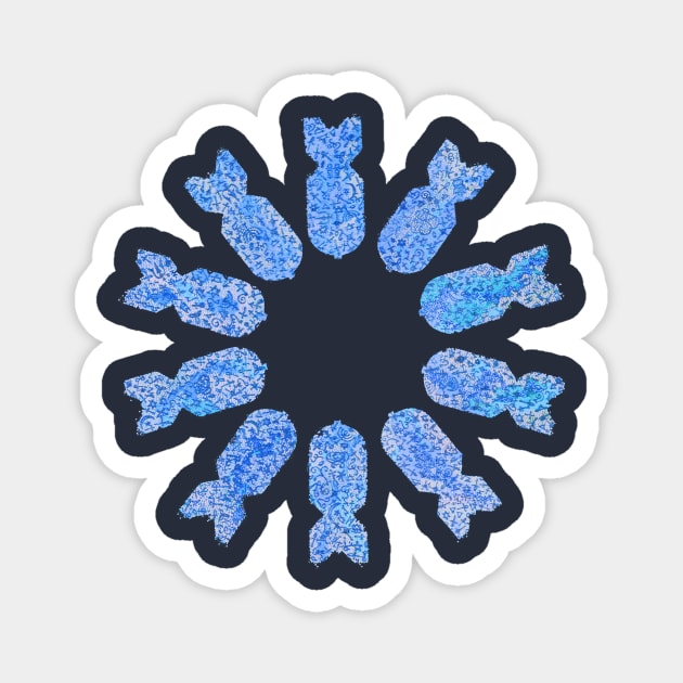 Crazy Daisy (blue) Magnet by BrownWoodRobot