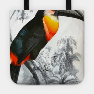 Tucan in Black White Jungle Tote