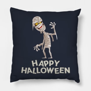 Mummy Scary and Spooky Happy Halloween Funny Graphic Pillow