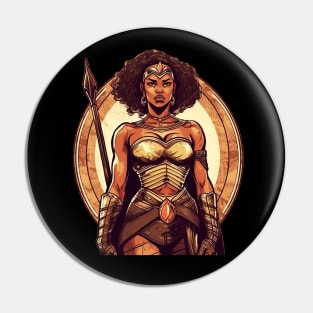 African Queen, Afro Female Warrior, Black History Pin