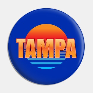 Tampa Florida Retro Sunset Pin