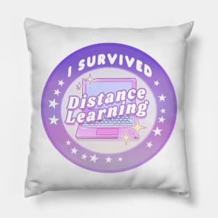 I Survived Distance Learning Badge Pillow