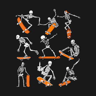 Skateboarding Skeletons Skeleton Skater Boys Halloween T-Shirt