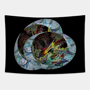 trippy cat design Tapestry