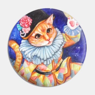 Harlequin Cat Pin