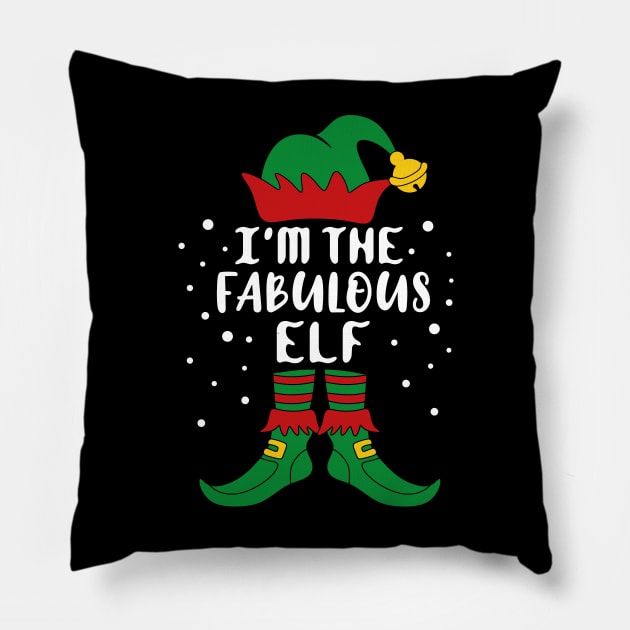 I'm The Fabulous Elf Family Christmas Matching Pillow by creativeKh