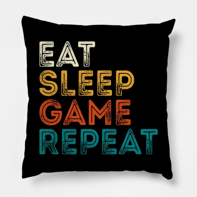 Eat Sleep Game Repeat Pillow by DragonTees