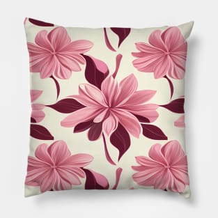 Pink and dark red floral pattern Pillow