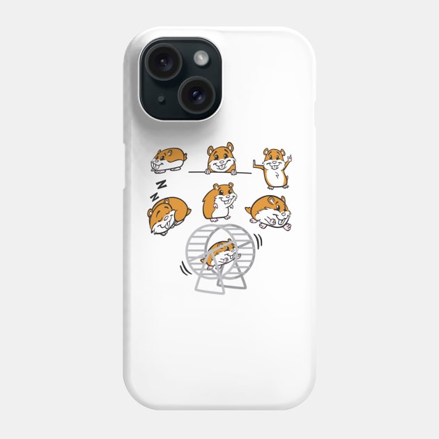 Retro Colorful Hamster Hear The Sound Phone Case by Macy XenomorphQueen