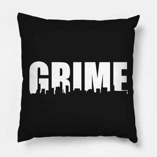 Grime Birmingham Skyline - WHITE Pillow by ArtOfGrime