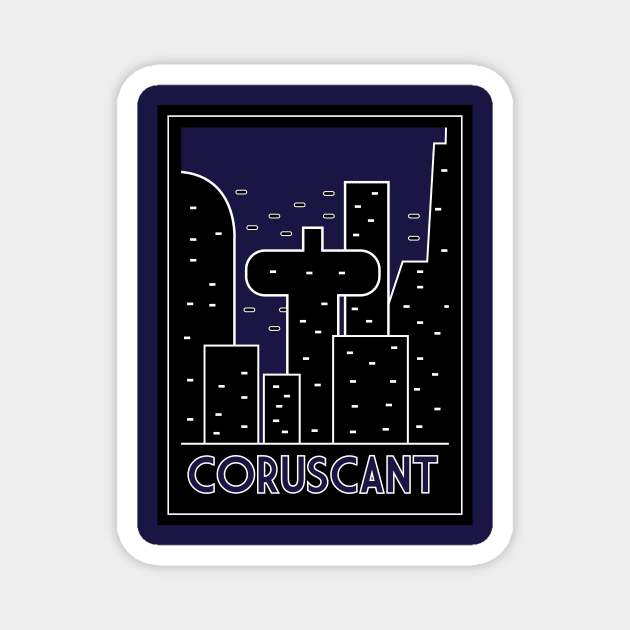 Coruscant Art Deco Magnet by Karthonic