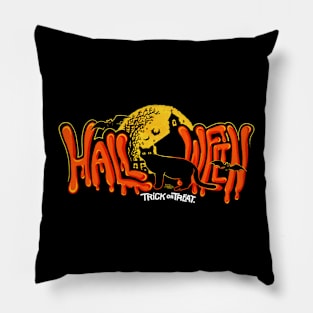 Halloween black cat Pillow