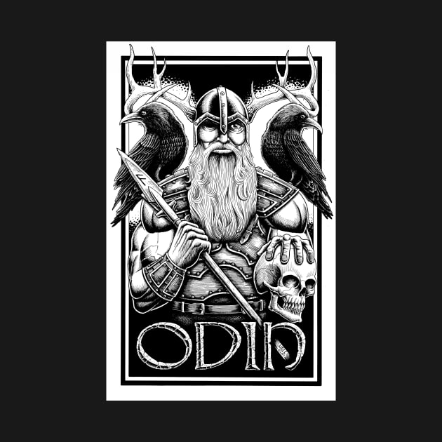 Odin – the All father - black and white by Stolencheese