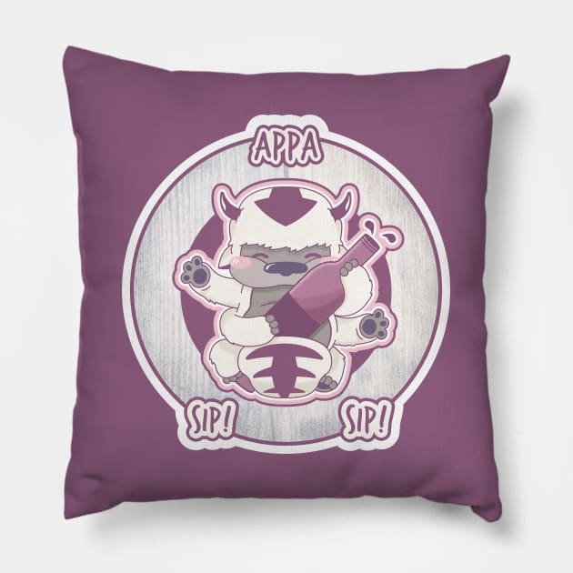Appa, Sip! Sip! Pillow by Sam Potter Design