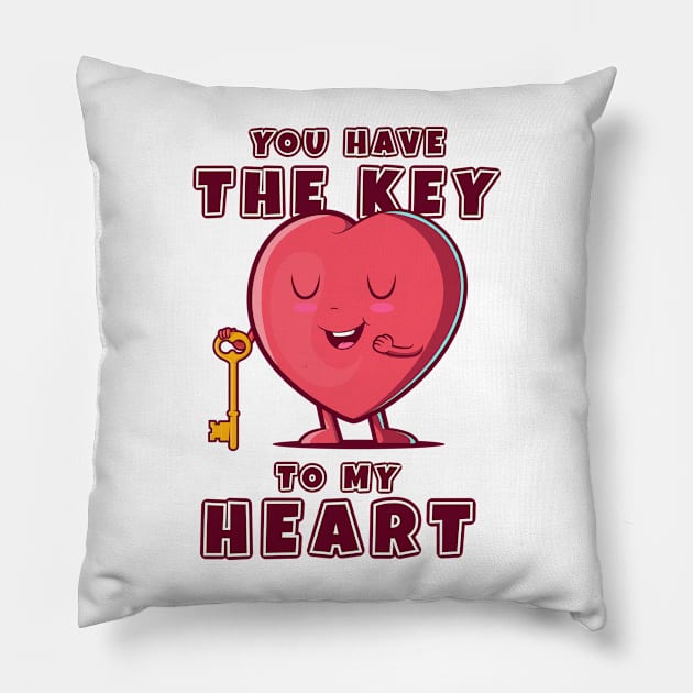 You have the key to my heart Pillow by Messy Nessie