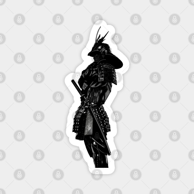 Samurai silhouette Magnet by GrizzlyVisionStudio