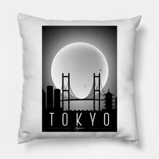 Tokyo Poster Design Pillow