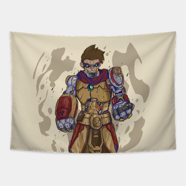 Mecha cyborg Wukong Tapestry by Dnz