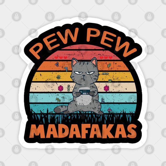 Pew Pew Cat Gaming Cat Magnet by CRE4TIX