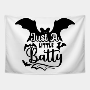 halloween design just little batly text art Tapestry