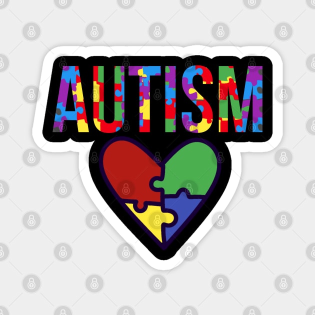 Autism awareness heart Magnet by Qrstore