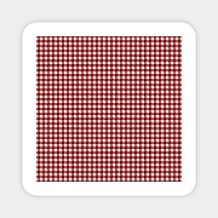 Dark Christmas Candy Apple Red Gingham Plaid Check Magnet