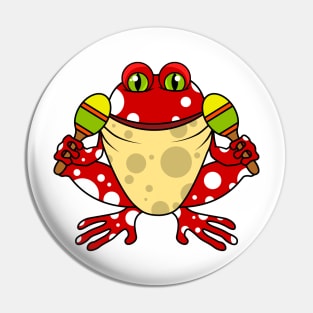 Frog with Table tennis racket Pin